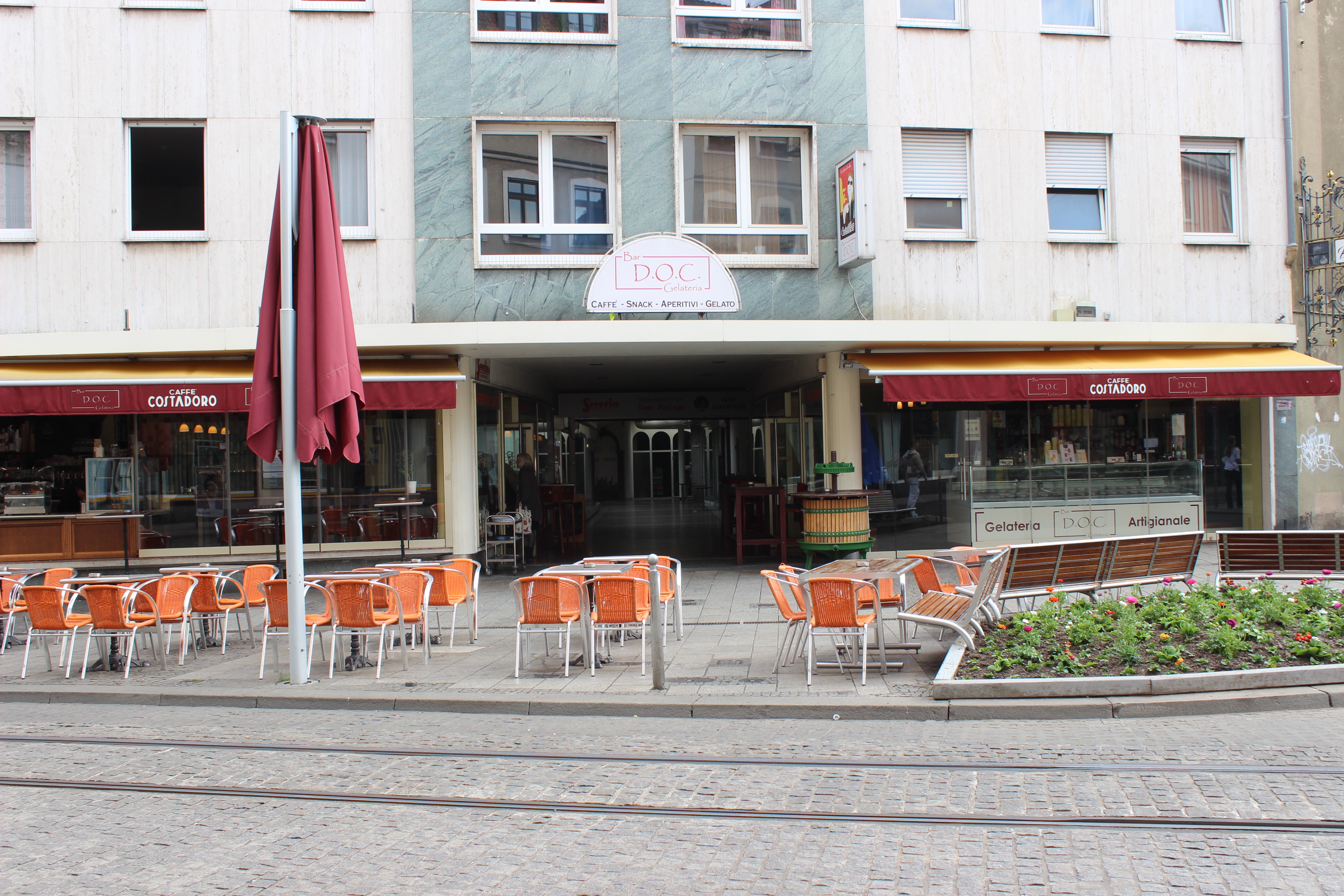 Bar DOC facade front with terrace